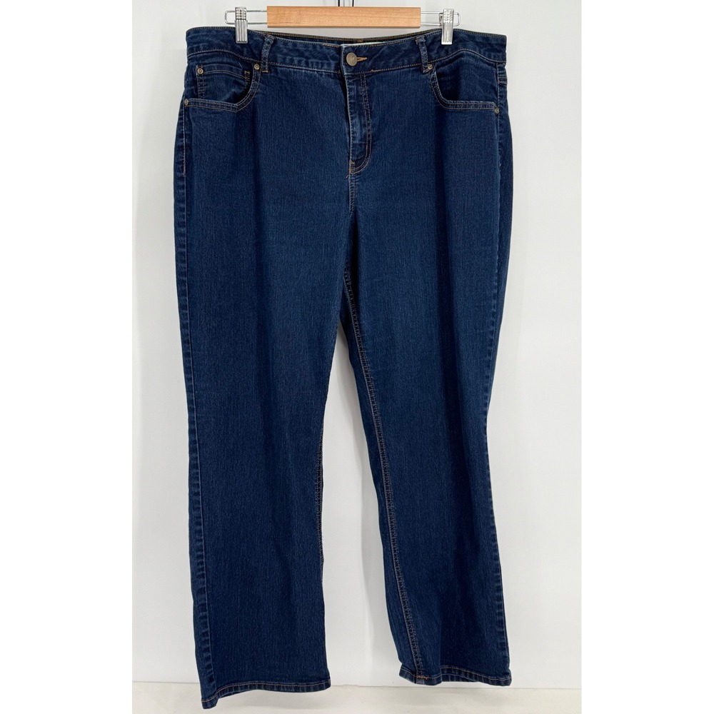 C. Est. 1946 Denim Classic Straight Leg Dark‎ Wash Jeans Mens 20W Stretch Indigo